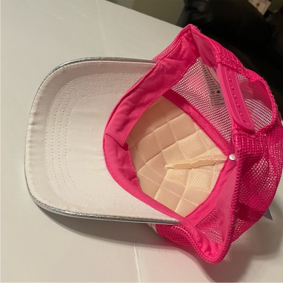 NWT Claire’s Baseball Cap Pink Glossy - Picture 3 of 4